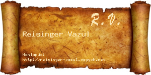 Reisinger Vazul névjegykártya